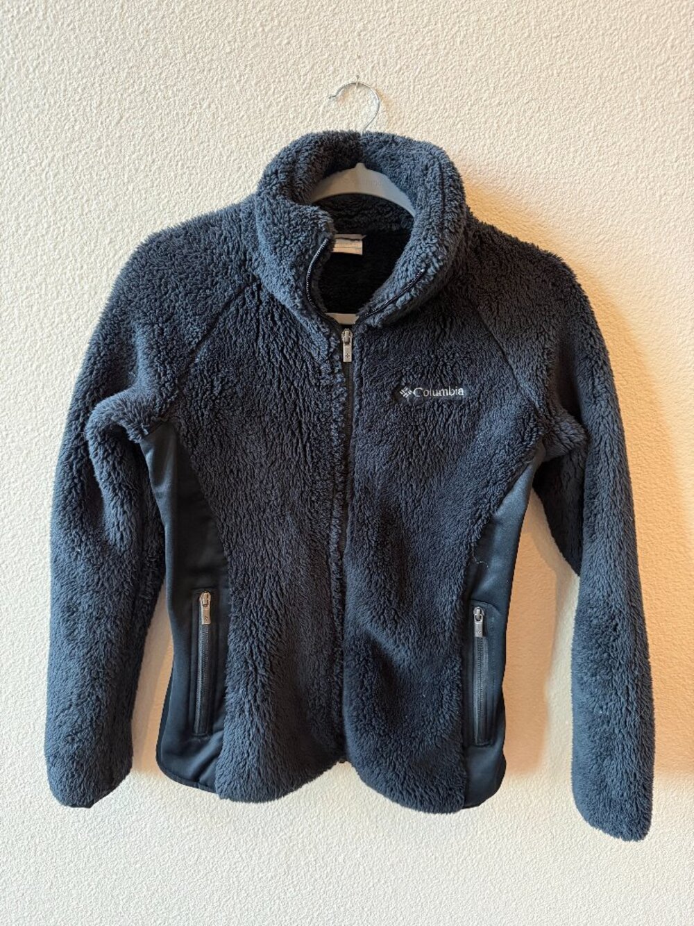 Columbia Full Zip High Pile Sherpa Fleece Jacket Black Small